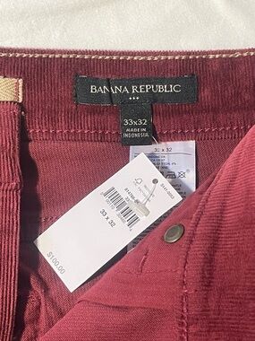 Banana Republic Men's Traveler Corduroy Pants - Burgundy